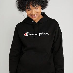 Champion hoodie xs POWERBLEND HOODIE, SCRIPT LOGO black